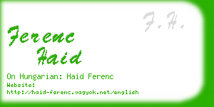 ferenc haid business card